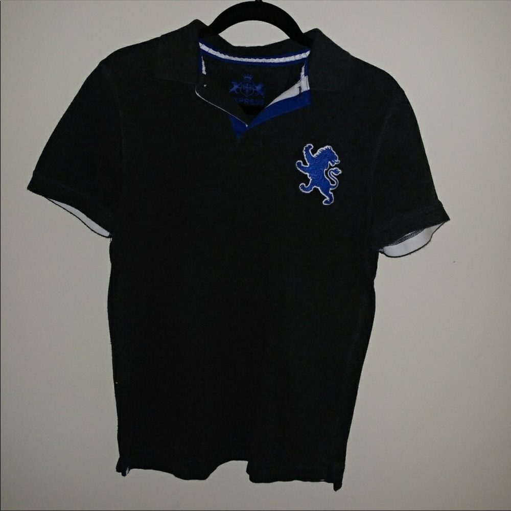 Men’s dark gray express polo